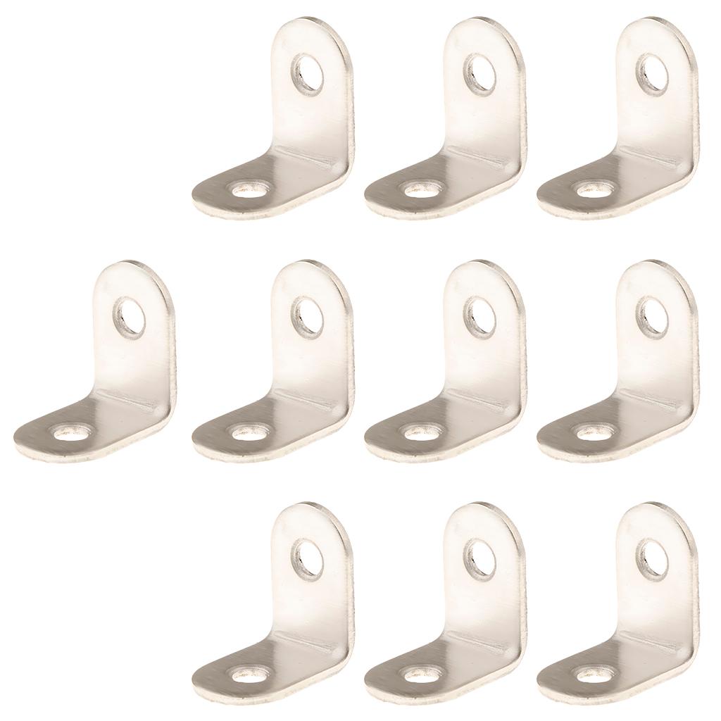 10pcs Corner Brace L Bracket Corner Bracket , Right Angle Brace Brackets Fastener, Stainless Steel, 20/25/30/40/50/65/85/100/125mm