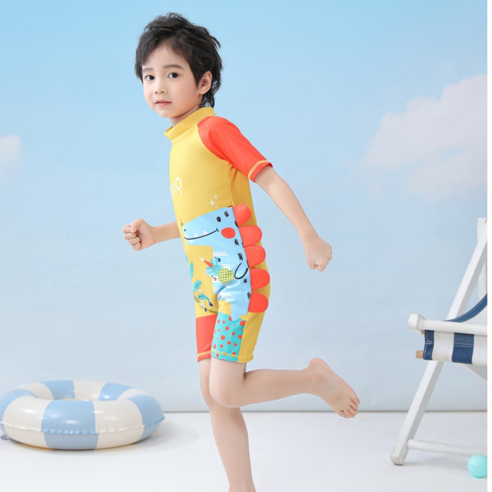 Set đồ bơi liền thân ngắn tay cho bé trai bé gái nhiều họa tiết nhiều màu cao cấp ( kèm nón bơi chống lạnh cho bé )