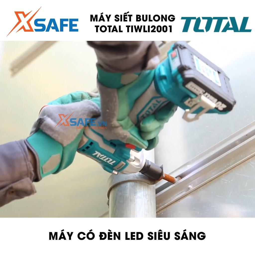 Máy Siết BuLong dùng pin Lithium 20V TOTAL TIWLI2001 Tặng kèm 2 Pin 1 Sạc. Máy bắn bulong cầm tay điện thế 20V