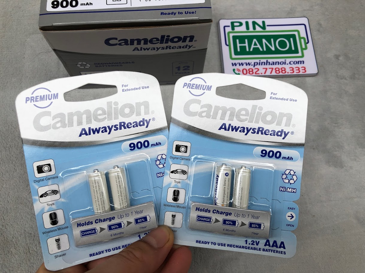 Bộ 02 pin nhỏ sạc AAA 1.2V 900mAh Camelion