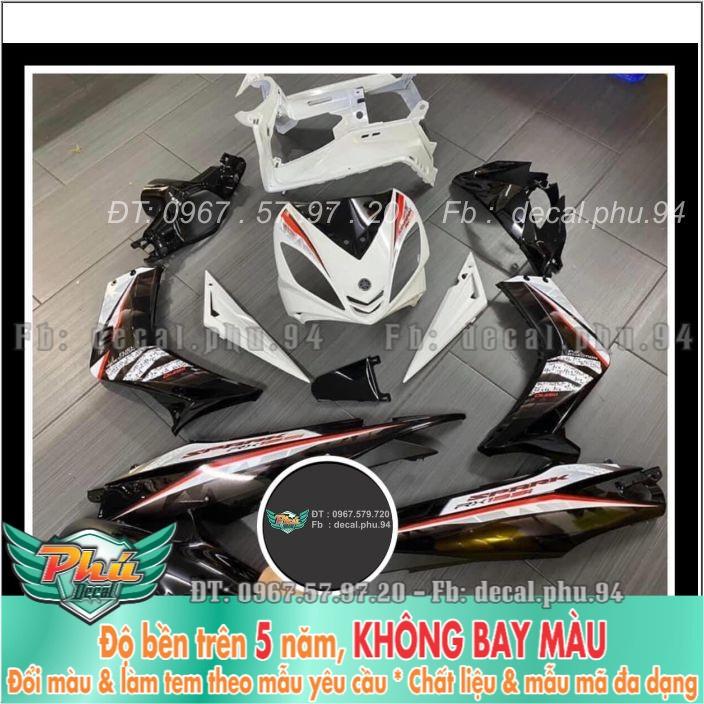 Tem rời Exciter 135 đen trắng Spark