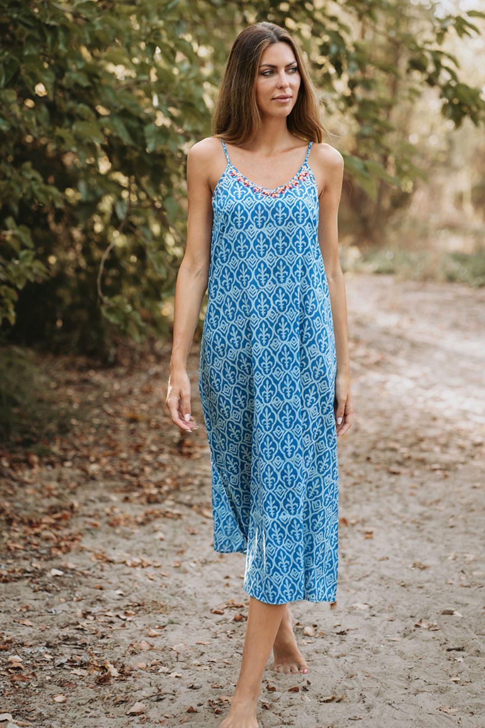 Maxi 2 Dây Thêu Cotton Isla Bonita