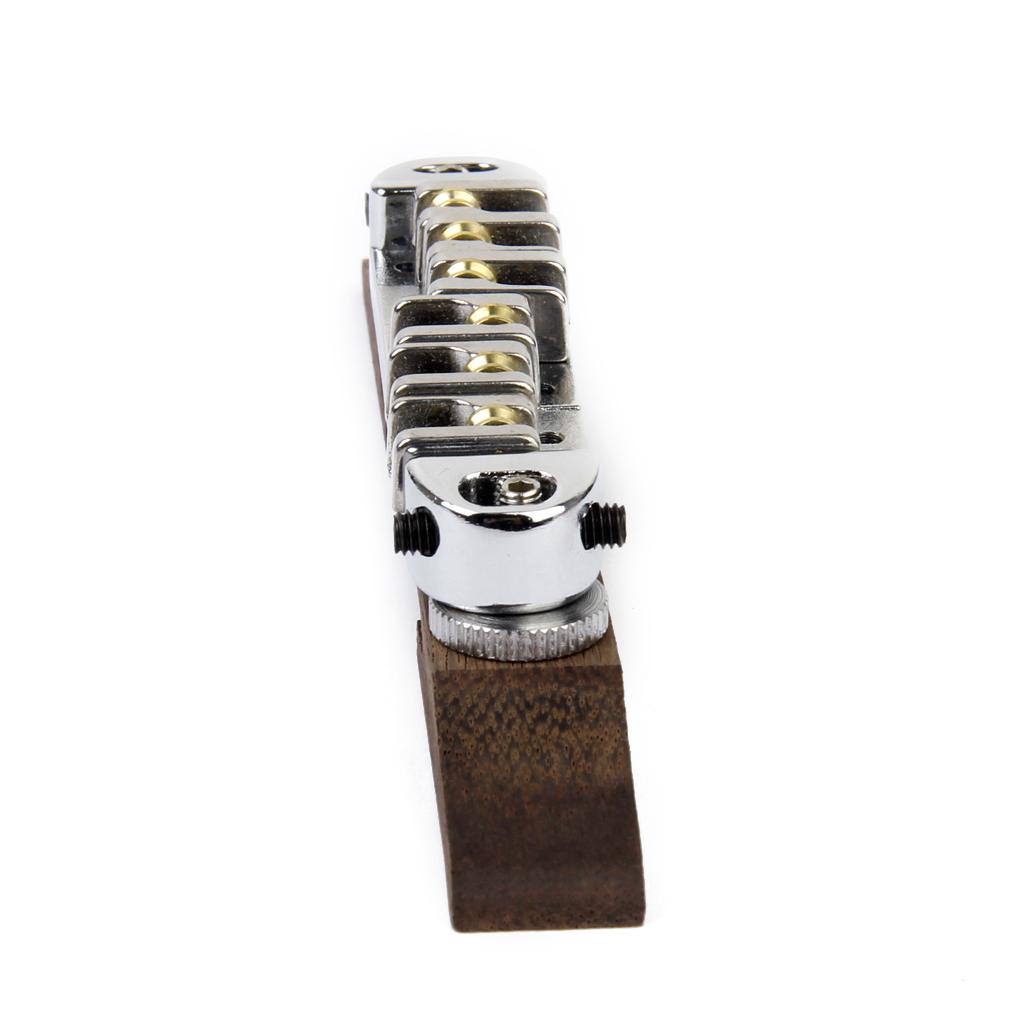 Chrome Plated Bridge Roller Saddles w Rosewood Base for Archtop Jazz Guitar