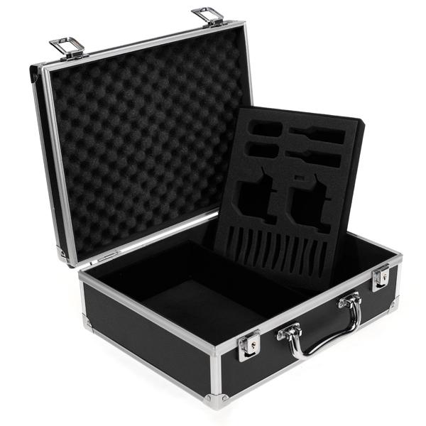 Black Aluminum  Machine Carrying Case Storage Organizer Holder Box 2x