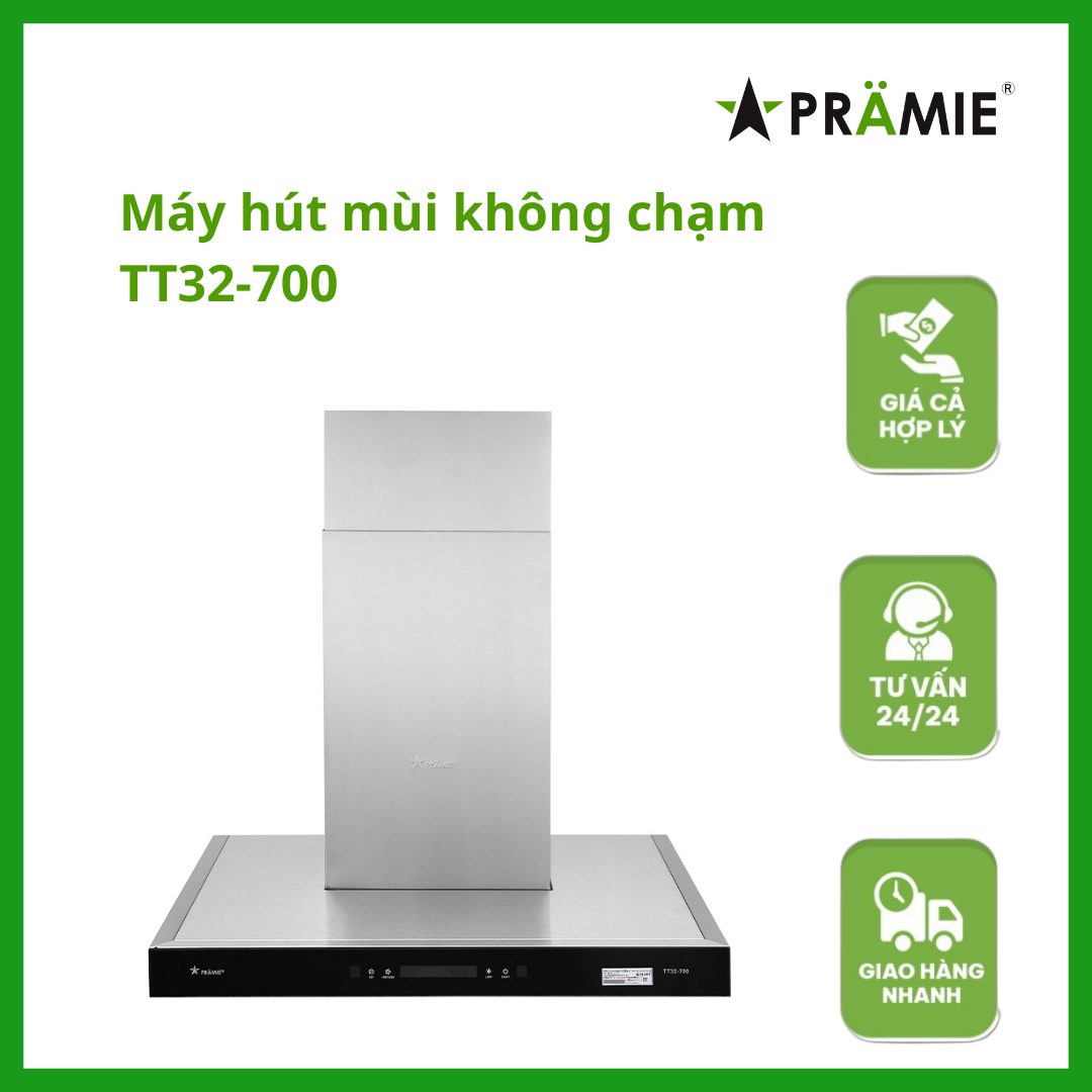 Máy hút mùi chữ T Pramie TT32-700_Vẫy tay_Hàng Nhập Khẩu Thái Lan