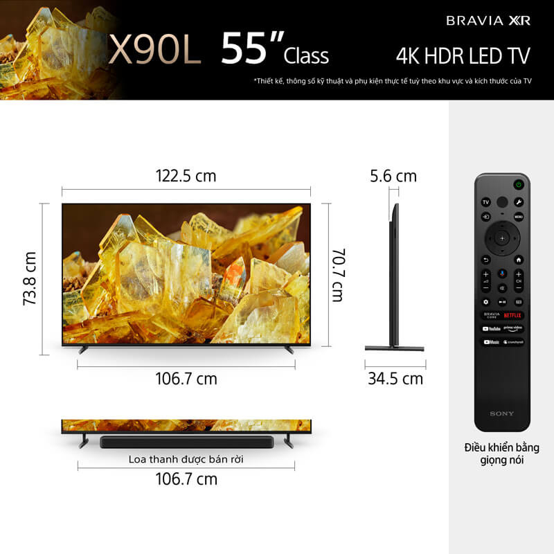 Google Tivi Sony 4K 55 inch XR-55X90L - hàng chính hãng - chỉ giao HCM