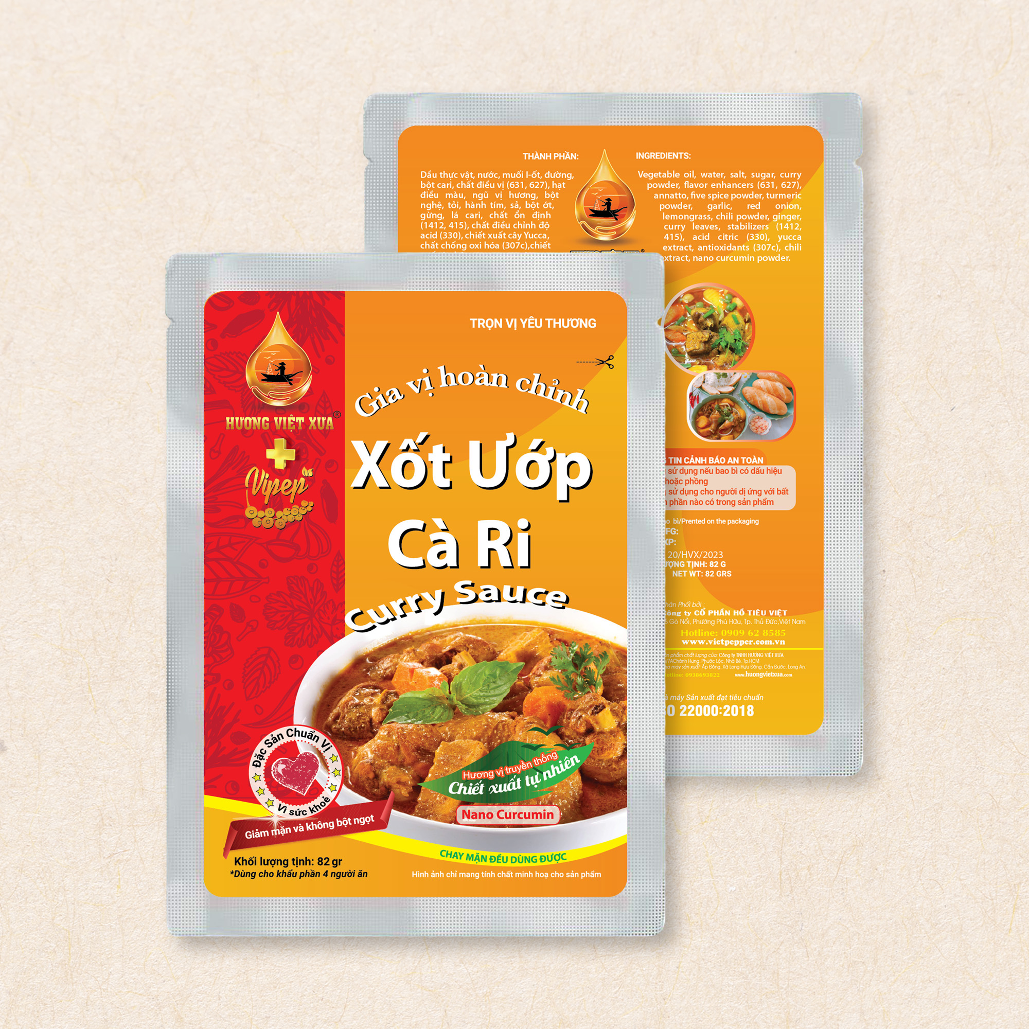 [HSD T11/2024] Gói Gia Vị Xốt Ướp Cà Ri Vipep 82g