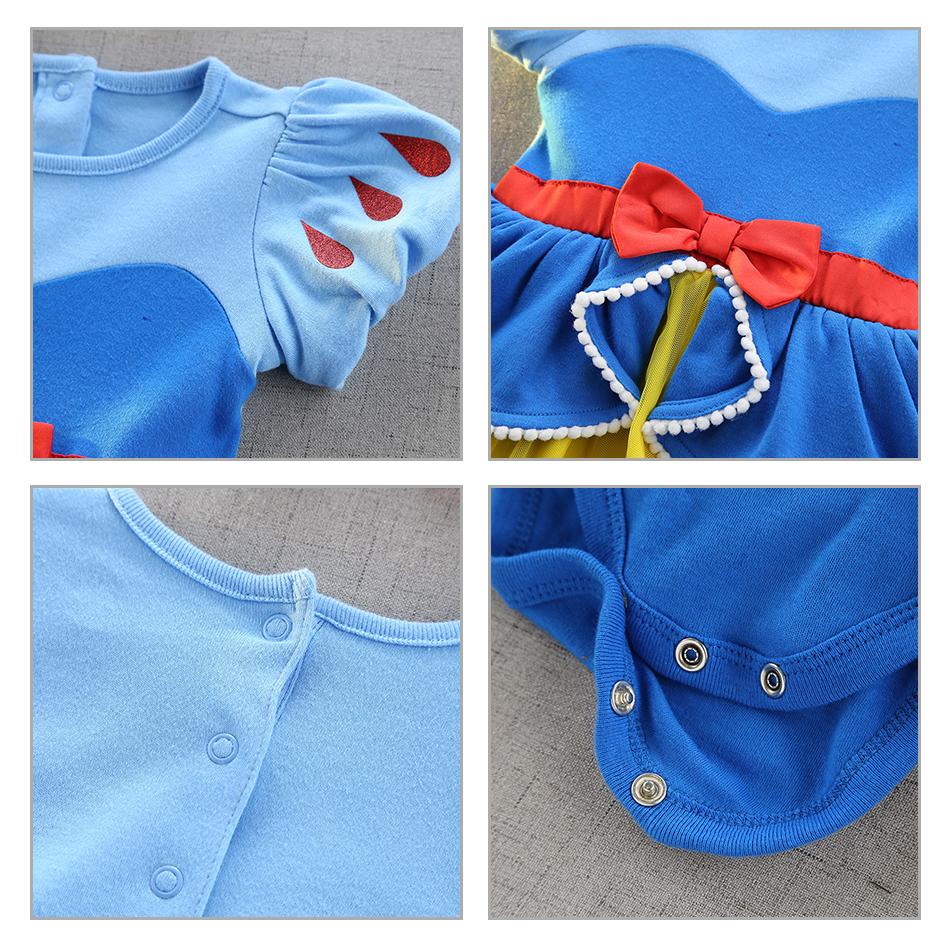 Nàng Tiên Cá Bé Gái Romper Áo Liền Quần 0-2Y Quần Áo Bé Sơ Sinh Cho Bé Gái Tay Ngắn Trẻ Em Jumpsuit Bạch Tuyết Cho Bé Trang Phục Trang Phục Mùa Hè