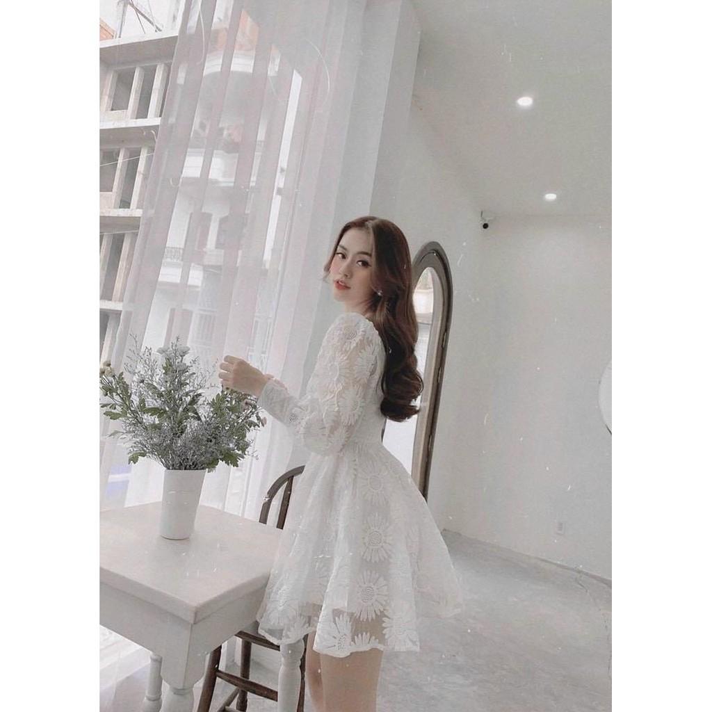 ĐẦM REN THÊU HOA CÚC TK BIGSIZE