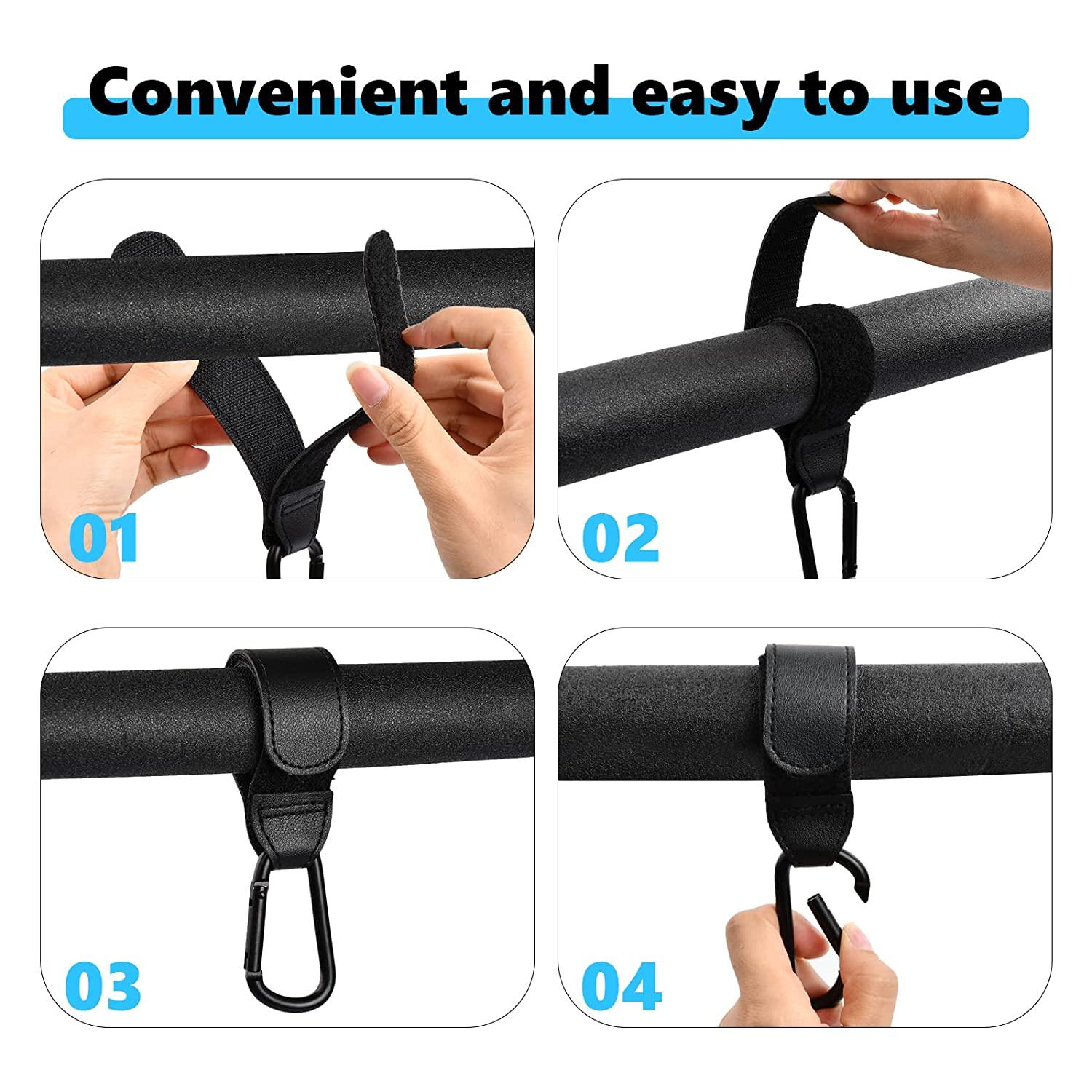 2 mảnh xe đẩy clip móc, móc xe đẩy bằng da cho xe đẩy túi pram cho túi tã cho túi mua sắm túi tã và túi xách