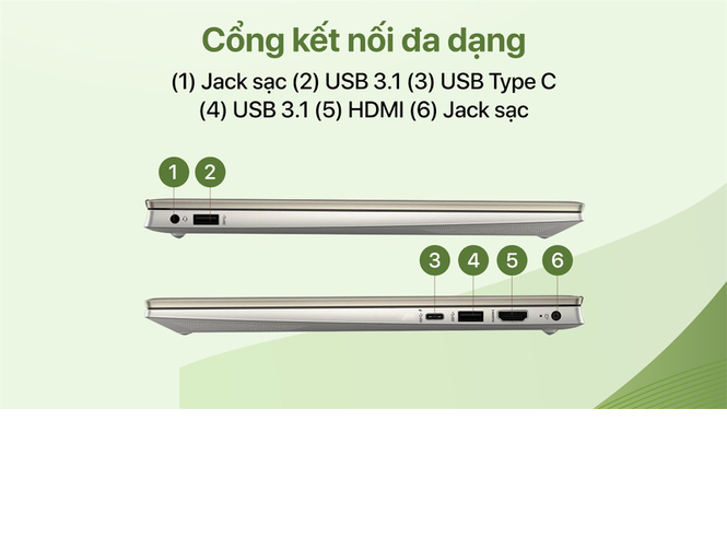 Máy Tính Xách Tay Laptop HP Pavilion 14-DV2032TU (Core i7 1255U/ 8GB/ 512GB SSD/ Intel Iris Xe Graphics/ 14FHD/ Windows 11 Home/ Gold) - Hàng Chính Hãng