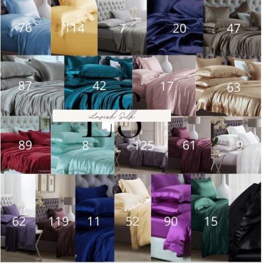 Trọn Bộ Chăn Ga Gối Phi Lụa Lavish Silk cao Cấp màu mới Vàng Hoàng Gia