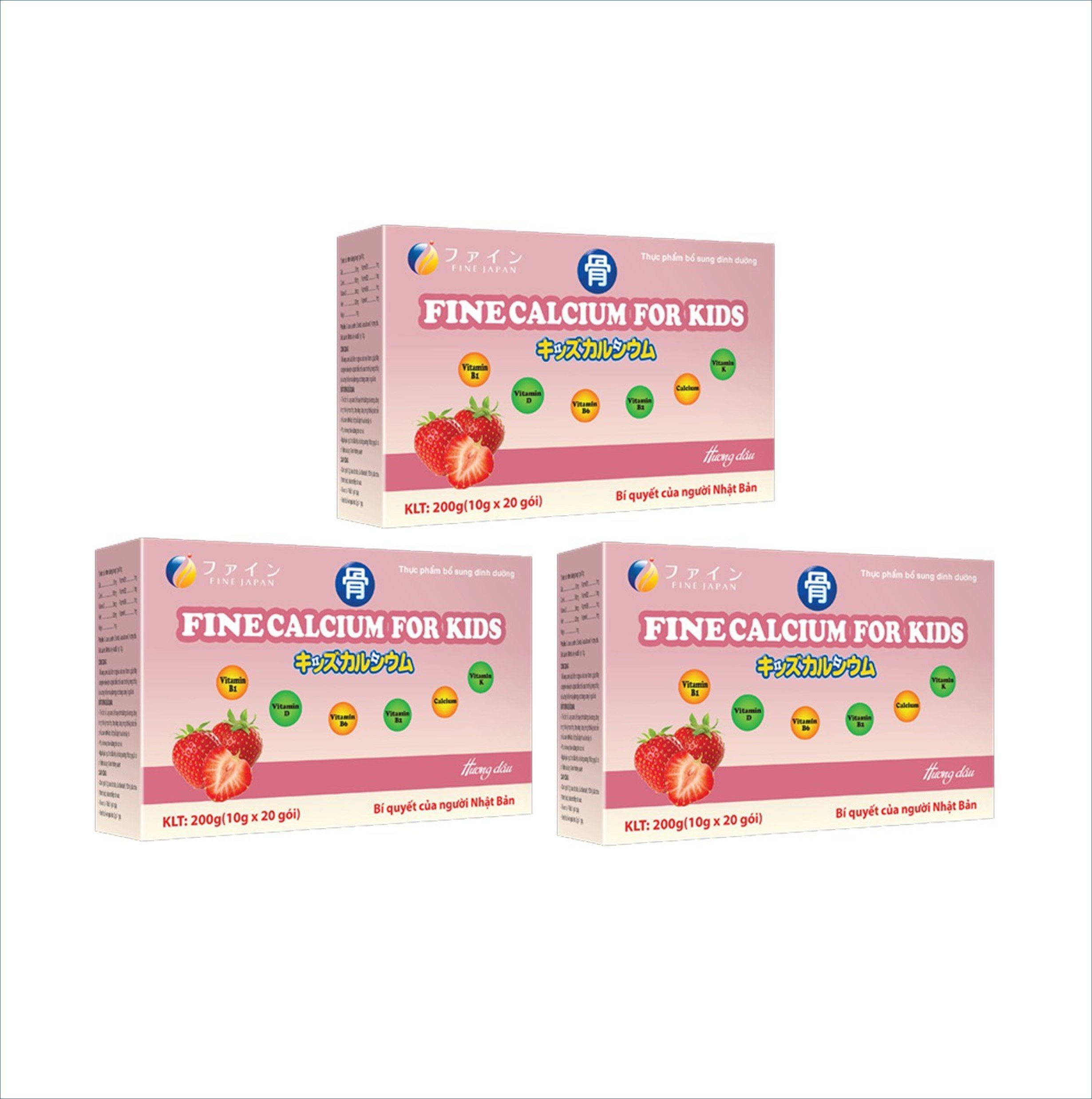 Combo 3 hộp Bột Canxi Fine Japan - FINE CALCIUM FOR KIDS