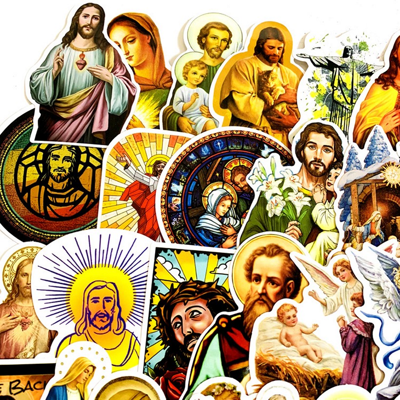 Sticker 68 miếng hình dán Chúa Jesus - hàng nhập khẩu