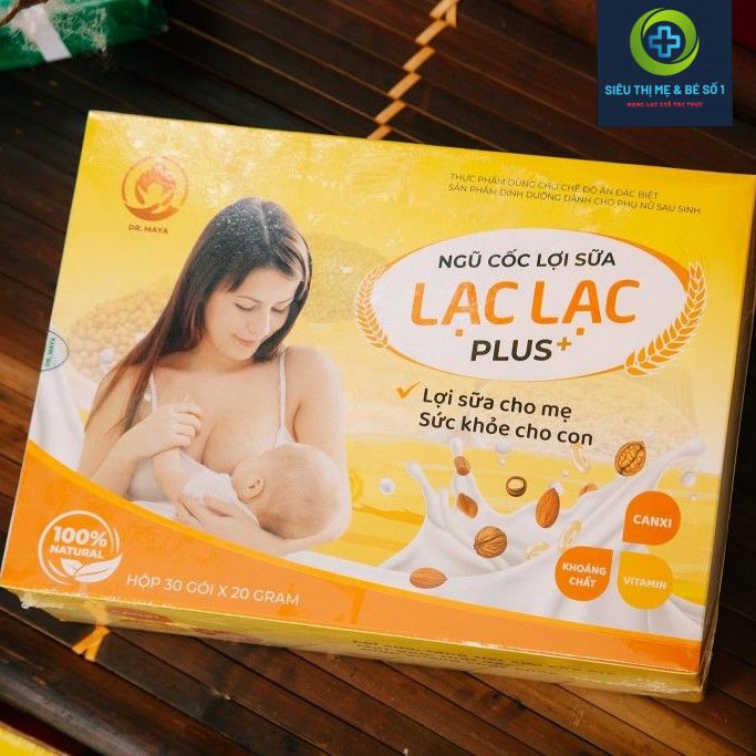 Ngũ cốc lợi sữa Lạc Lạc Plus (Hộp/30 gói) - Chuyên lợi sữa cho mẹ sau sinh 100% Organic - Bí Quyết Gọi Sữa Mẹ Về - Lợi sữa cho mẹ - Ngũ cốc lợi sữa cho mẹ sau sinh, Ngũ cốc dinh dưỡng NCLS01