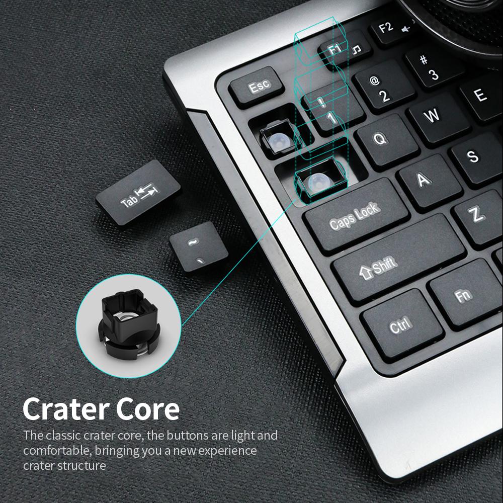 Combo 106 phím Bàn phím uFound R-756 truyền tải 2.4G + Chuột không dây 1200DPI cho Văn phòng Doanh nghiệp