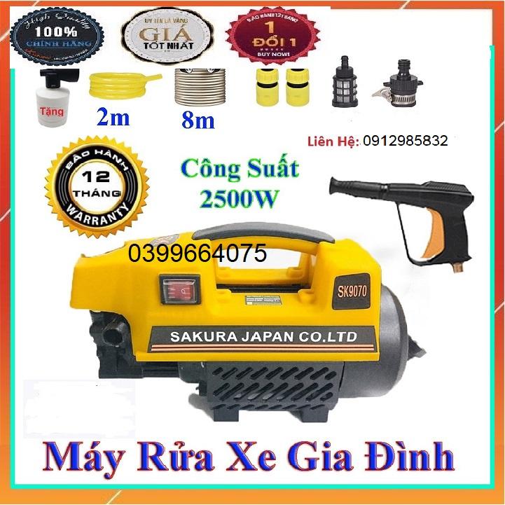 Máy rửa xe mini, máy rửa xe gia đình SAKURA 2500W lõi đồng