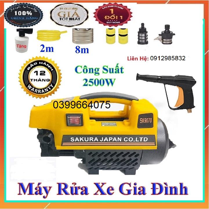 Máy rửa xe mini, máy rửa xe gia đình SAKURA 2500W  lõi đồng