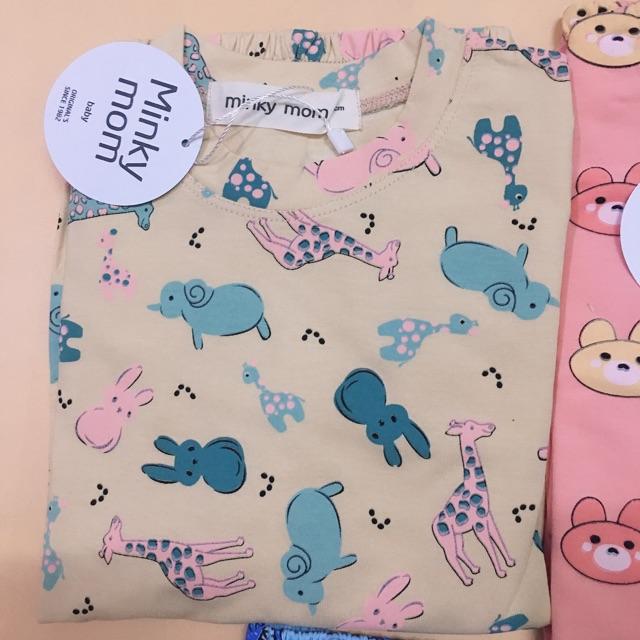 Bộ dài tay cho bé Minky Mom chất cotton loại 1