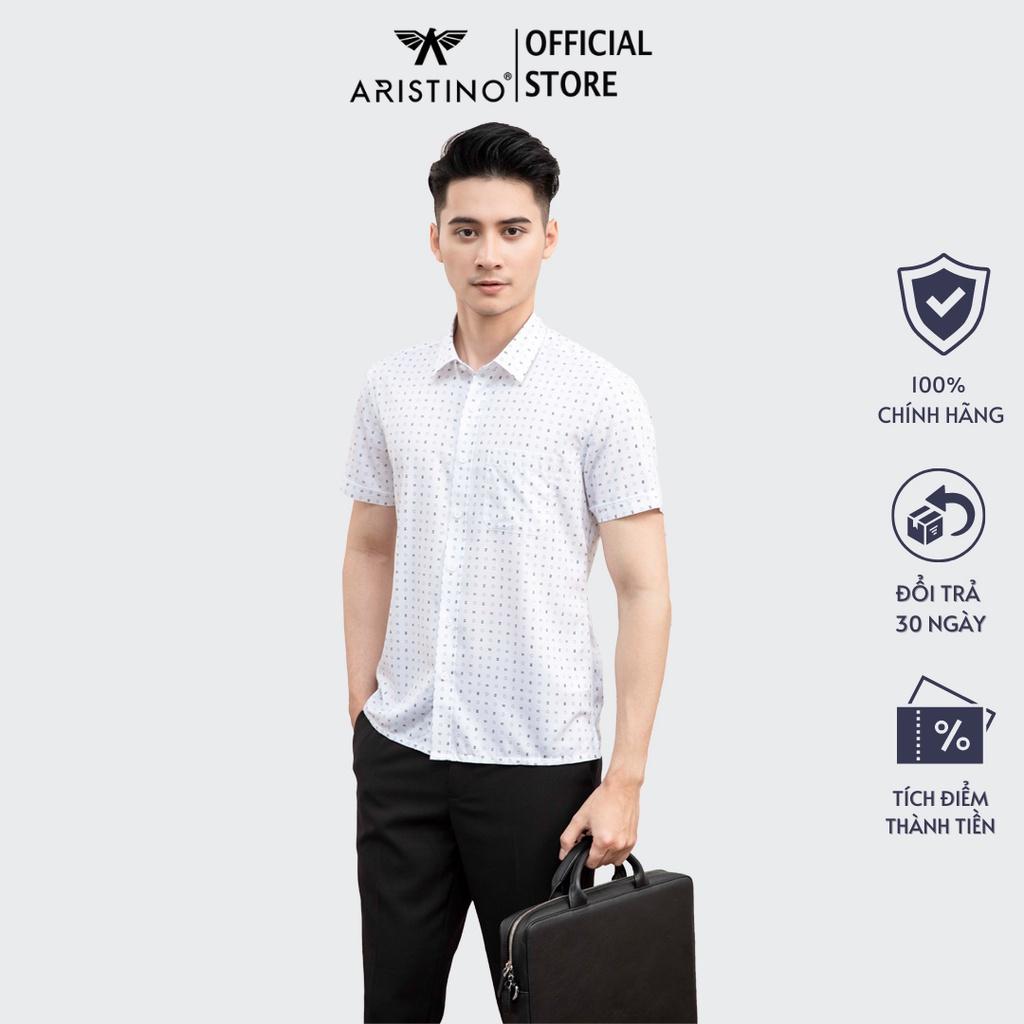 Áo sơ mi nam ngắn tay ARISTINO phom Perfect fit suông rộng, in họa tiết trẻ trung, nổi bật - ASS101S1