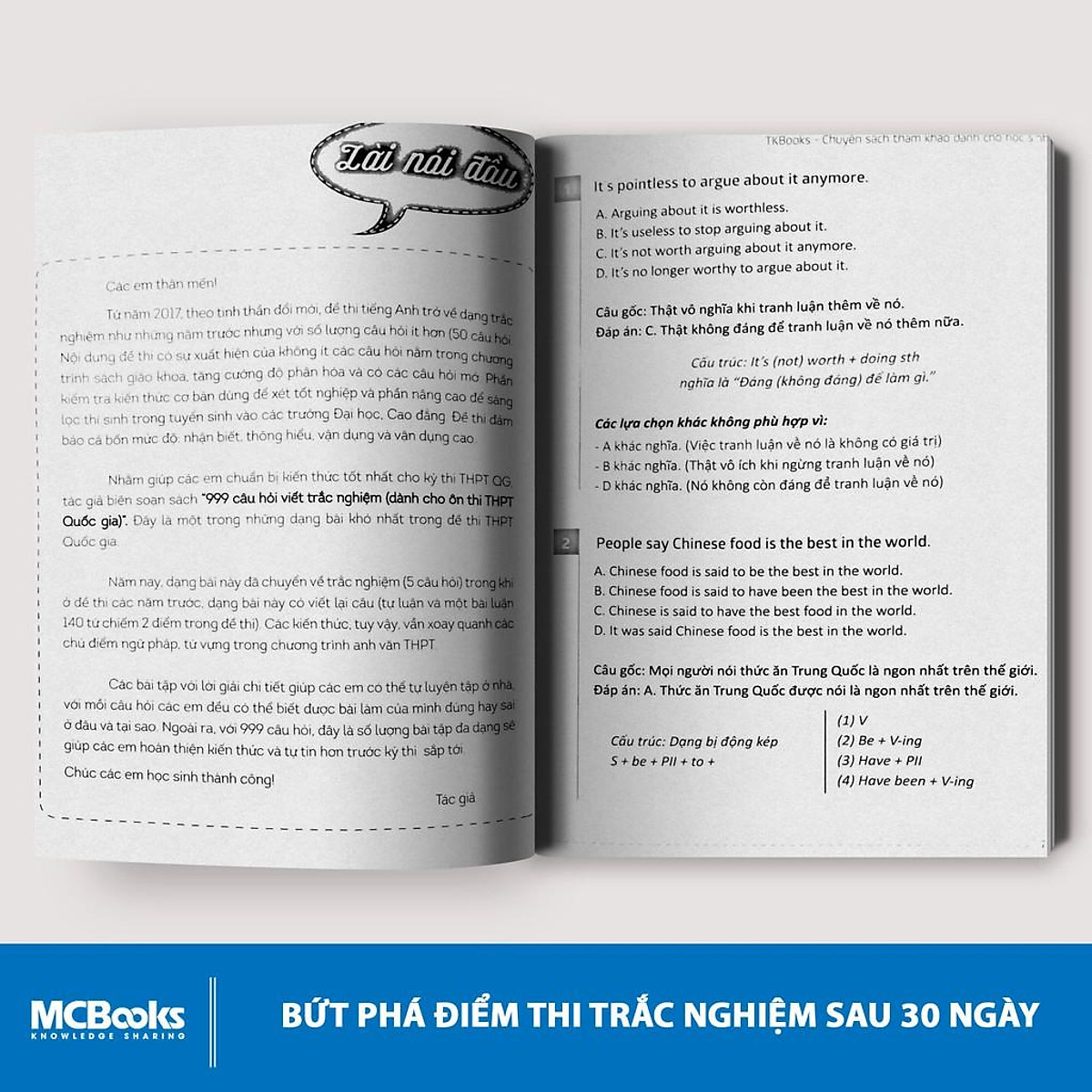 999 Câu Hỏi Viết Trắc Nghiệm Tiếng Anh (Dành Cho ôn thi THPT Quốc Gia) - MinhAnBooks