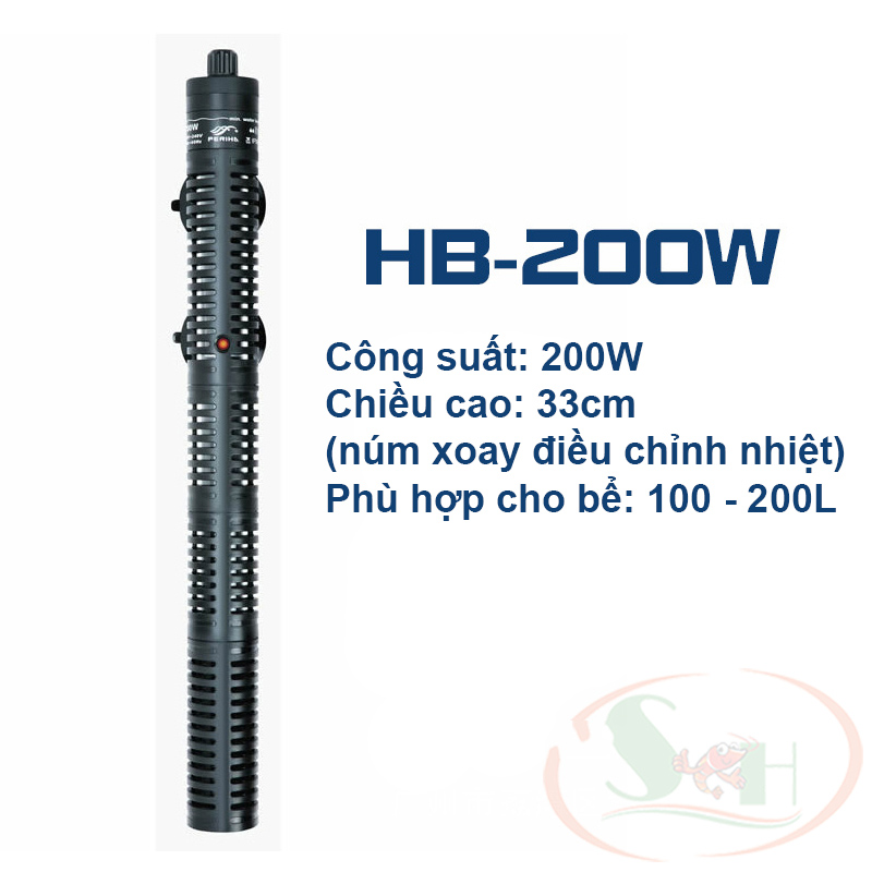 Sưởi Periha HB 50w, 100w, 200w, 300w, 500w có vỏ lưới nhựa bọc sưởi an toàn chống bỏng cá tép