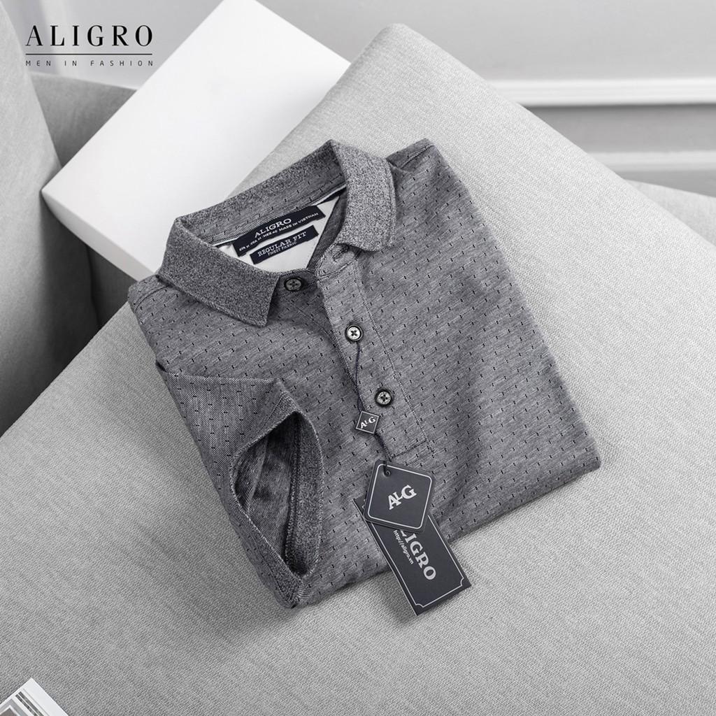 Áo polo nam cộc tay trơn màu xám vừa aligro ALGPLO44