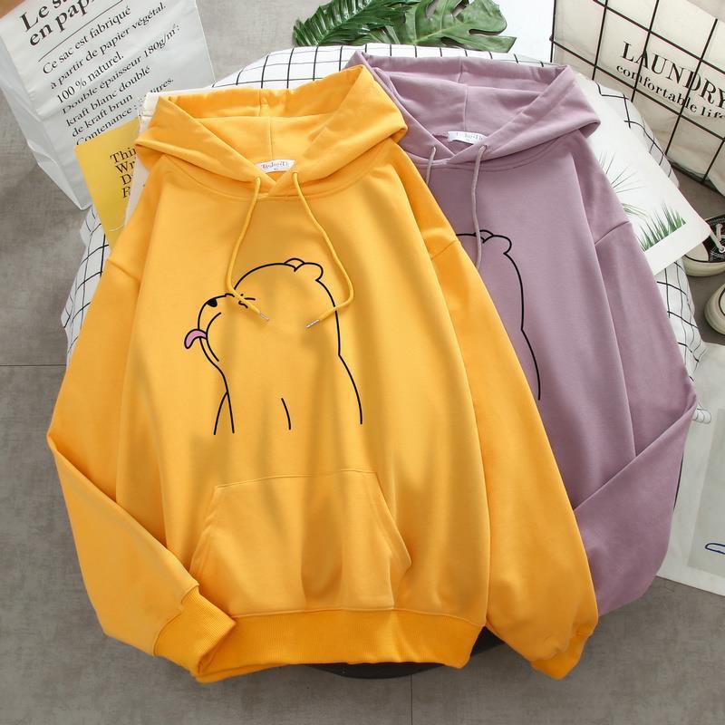 Áo hoodie hình Gấu thè lưỡi cute