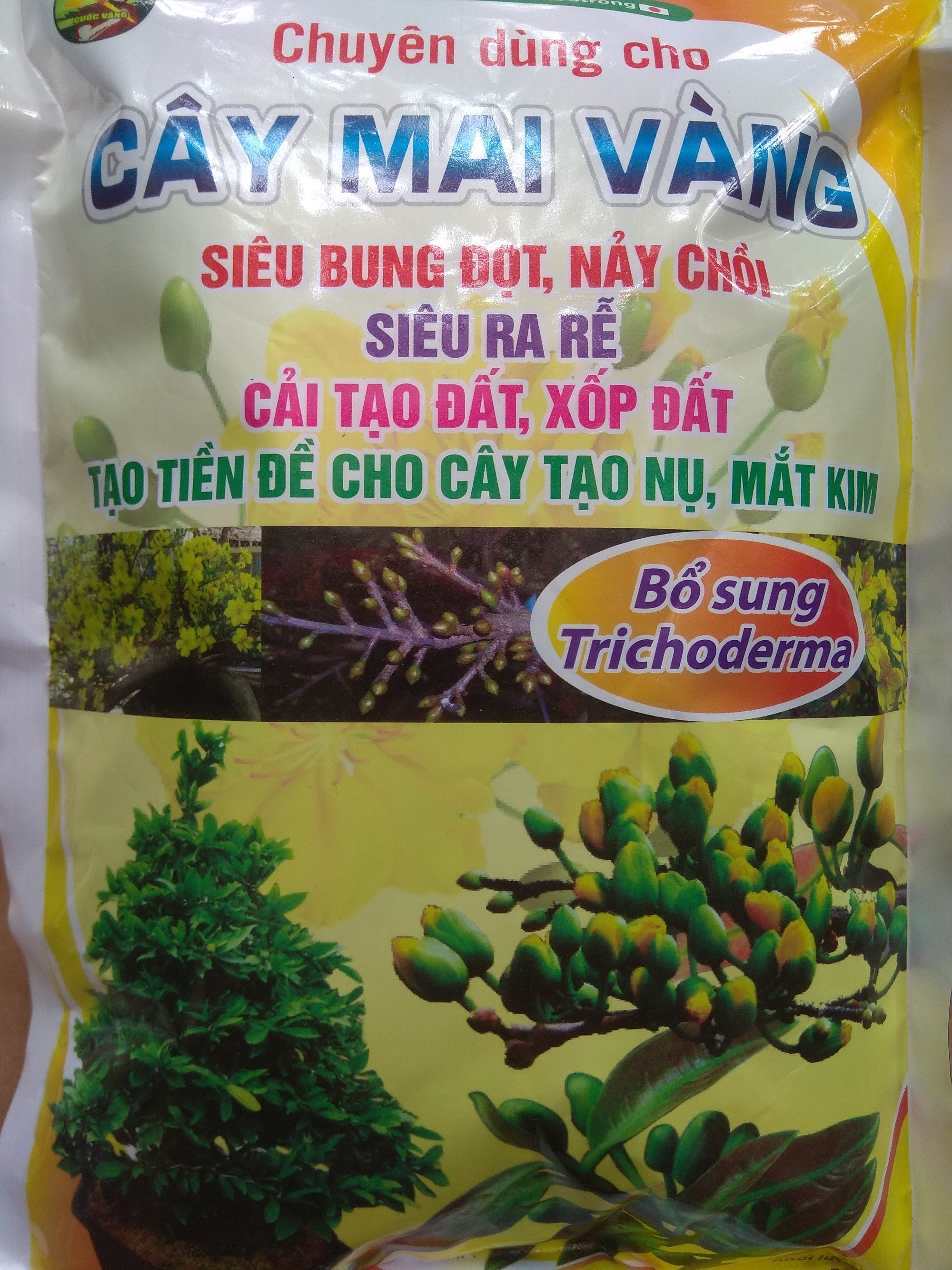 Combo chăm sóc mai vàng sau khi ra hoa ( 1 kg gói phân bón gốc+ 1 chai 100ml phun bung đọt, ra rễ)