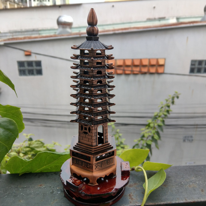 Tháp Văn Xương 9 tầng hợp kim đồng cao 21cm - T0004