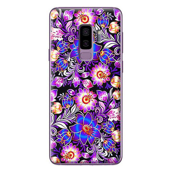 Ốp Lưng Dành Cho Samsung Galaxy S9 Plus - Mẫu Hoa Tím Xanh