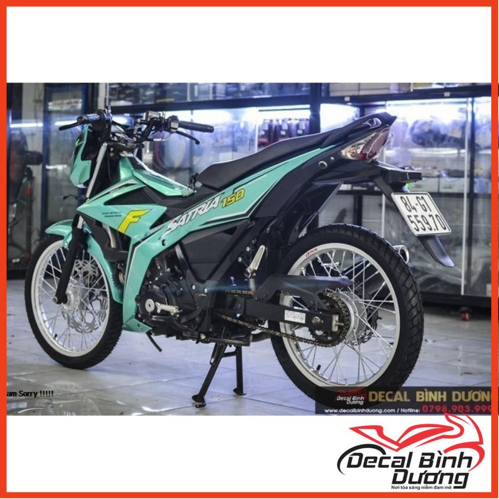 Decal Dành Cho Xe Máy - Tem Trùm Satria, Raider Xanh Ngọc Candy Cao Cấp