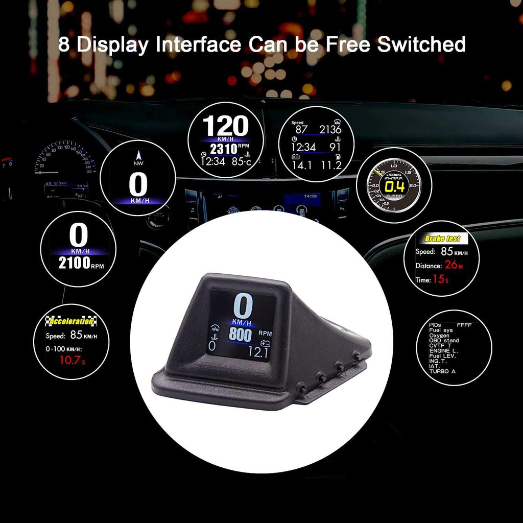 Máy hiển thị tốc độ HUD OBD2+GPS xe hơi báo km xóa mã lỗi ô tô kiểm soát tổng thể xe bản đặc biệt lắp các xe, đồ chơi phụ kiện xe hơi