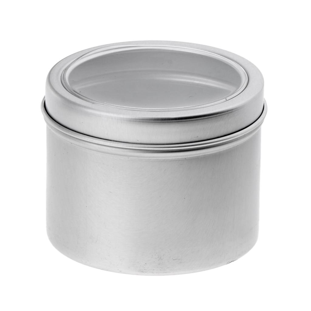 5Pcs Aluminum Tin Storage Pot Candles Salves Containers Screw Lid 100ml