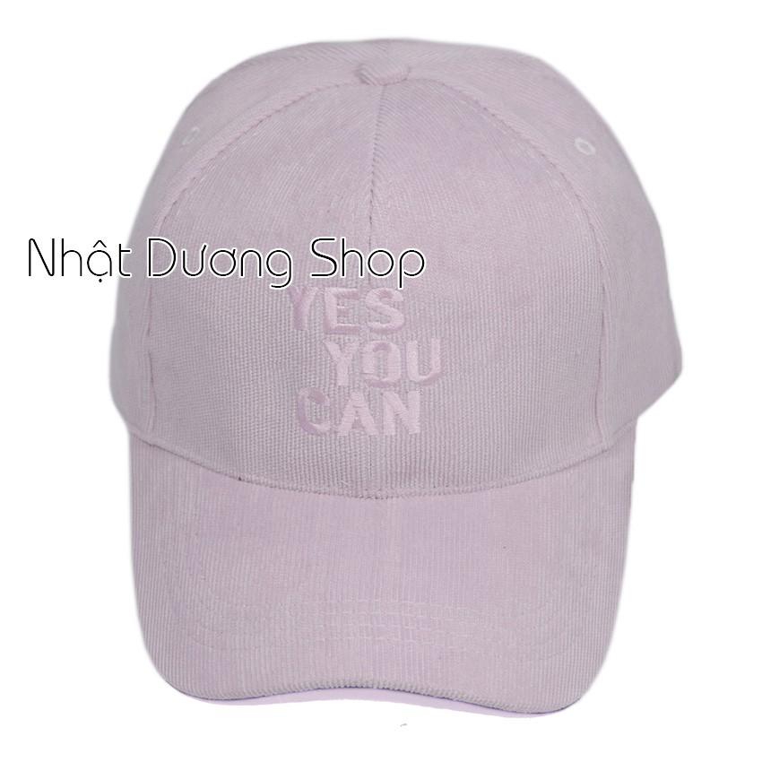 Nón kết vải nhung YES YOU CAN chất liệu vải nhung mềm mại và êm ái tạo cảm giác thoải mái cho người đội