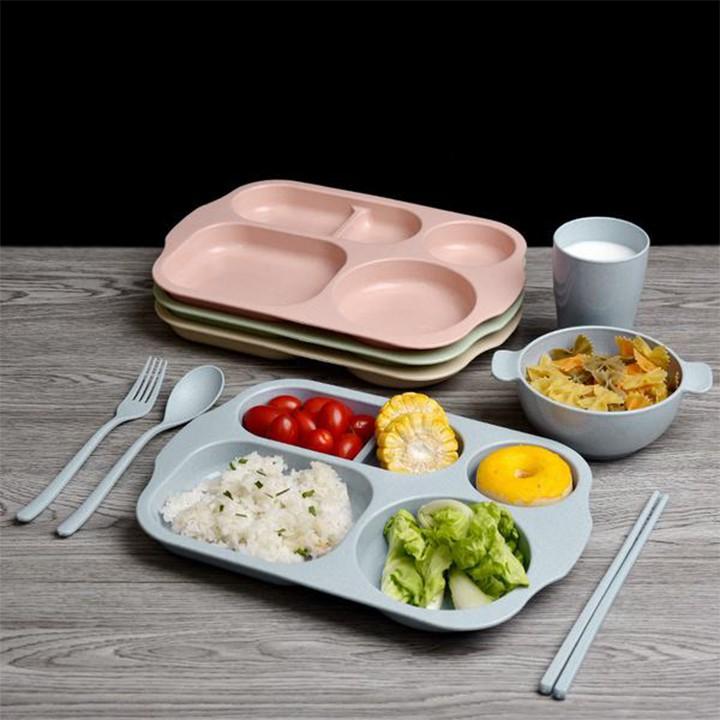 KHAY ĂN DẶM 6 MÓN CHIA 5 NGĂN LÚA MẠCH - KHAY ĐỂ ĐỒ ĂN - 00173