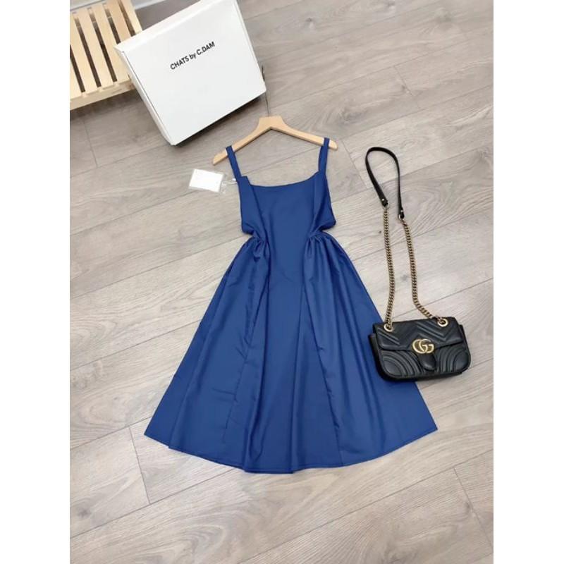 Váy đầm maxi 2 dây xanh hàng thiết kế chất cực đẹp