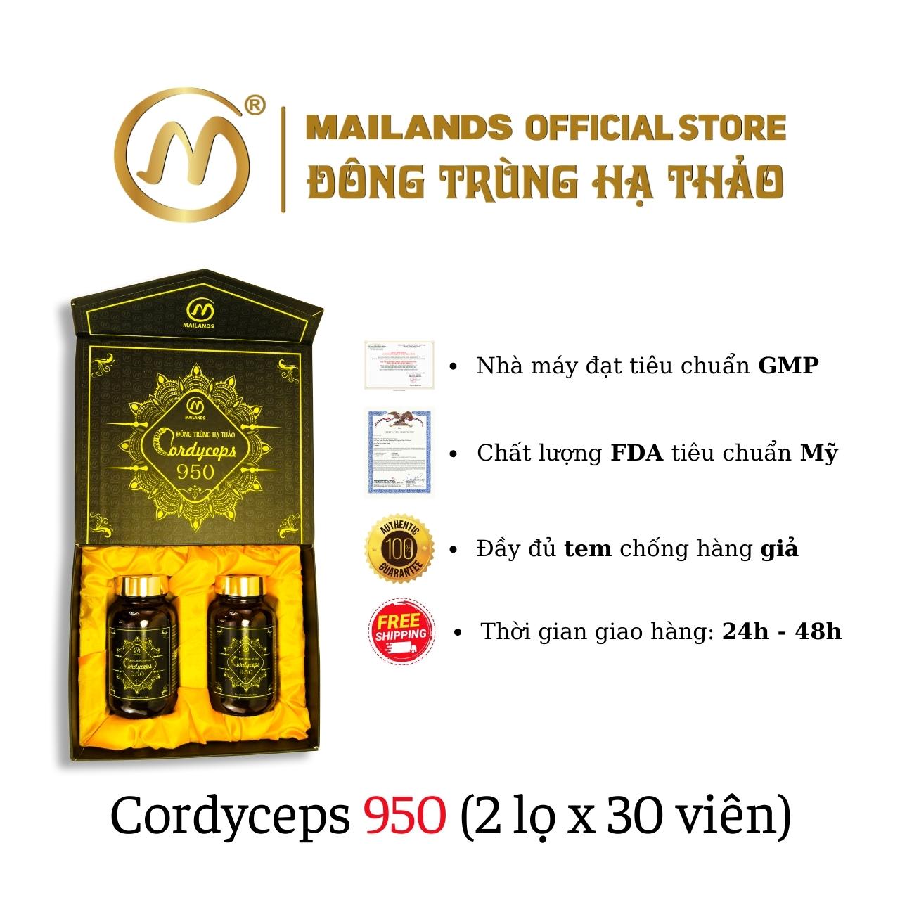 Đông Trùng Hạ Thảo Cordyceps 950 tăng cường sức đề kháng, nâng cao thể trạng