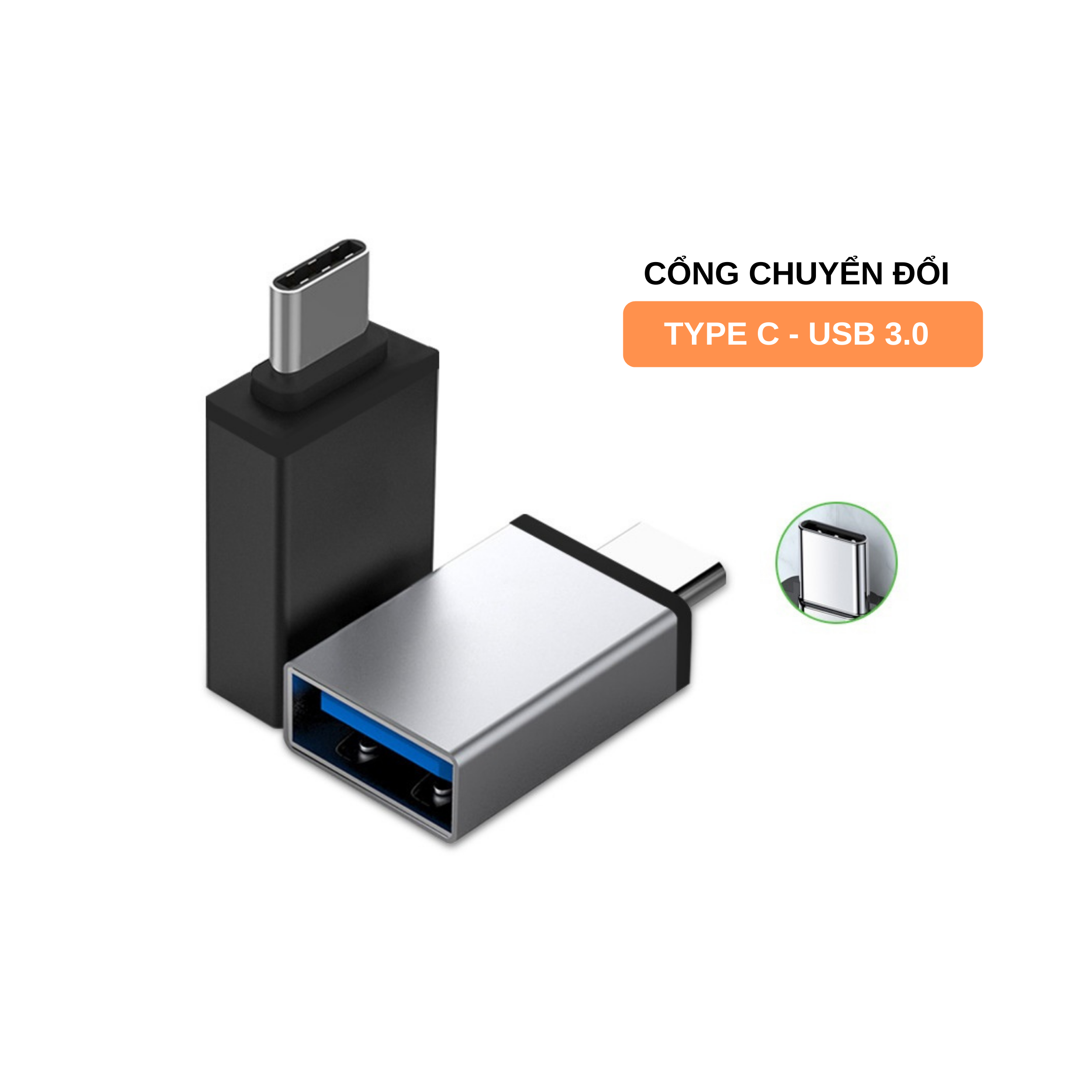 Đầu Chuyển Đổi USB Type C Sang USB 3.0 Hàng Nhập Khẩu