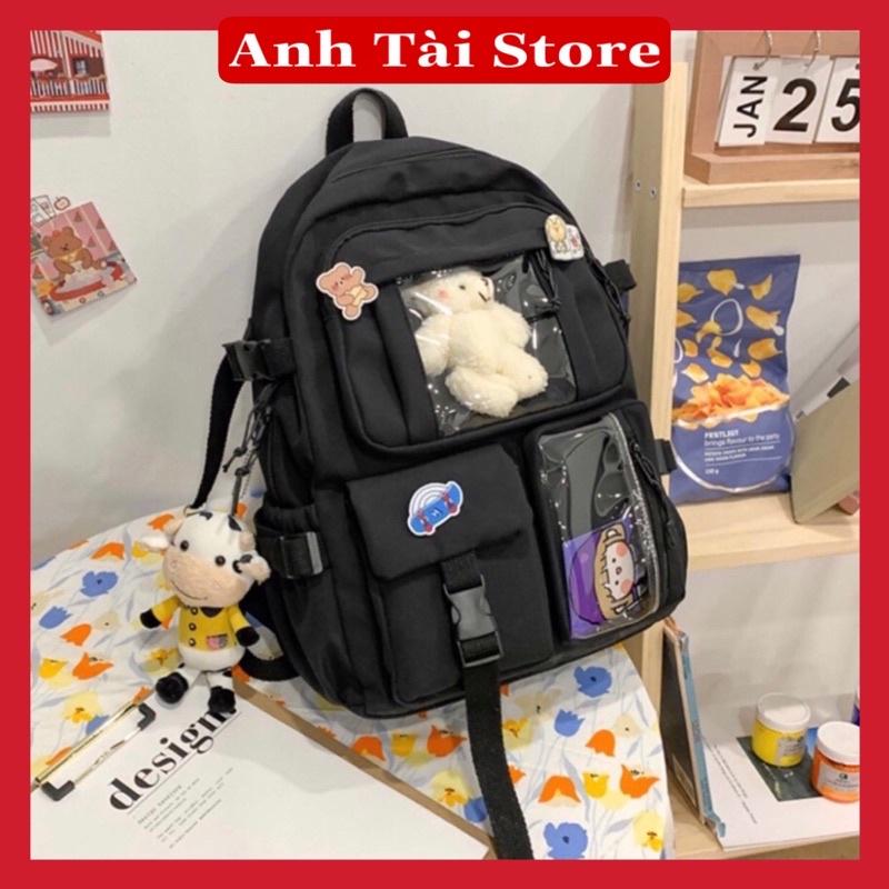 Balo thời trang cặp sách đi học nam nữ nhiều ngăn đựng chất vải canvas chống thấm nước phong cách Nhật Hàn GB 119