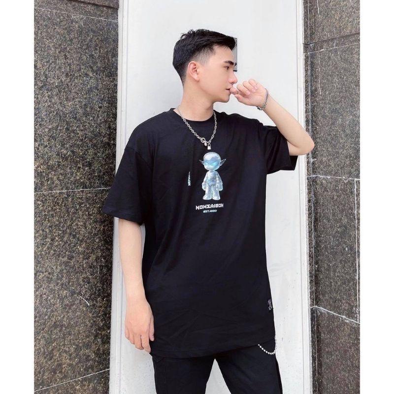 Áo thun unisex tay lỡ Now sài gòn SILVER ROBOT TEE || Hany shop