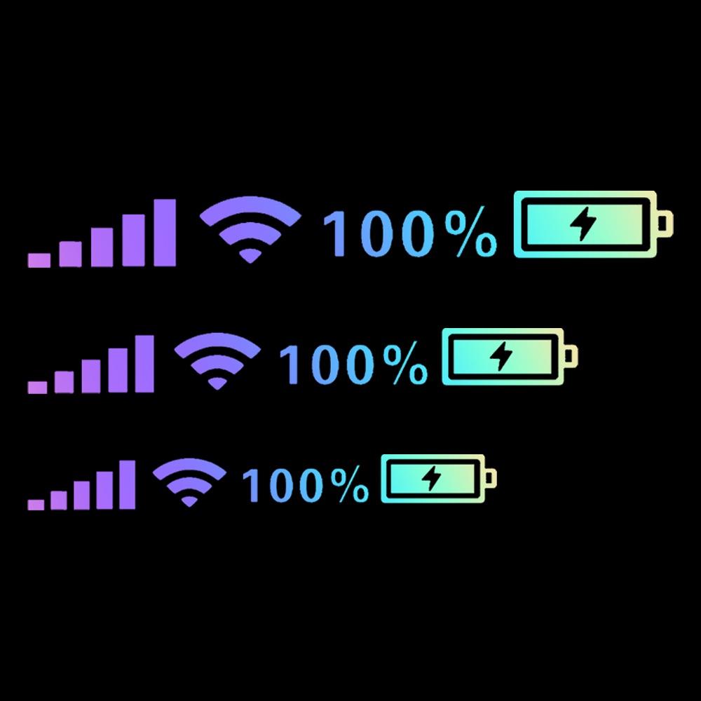 Miếng dán trang trí xe hơi phản quang họa tiết pin wifi
