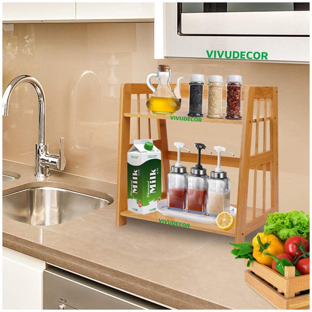 Kệ sách để bàn VIVUDECOR KB01 100% gỗ tự nhiên