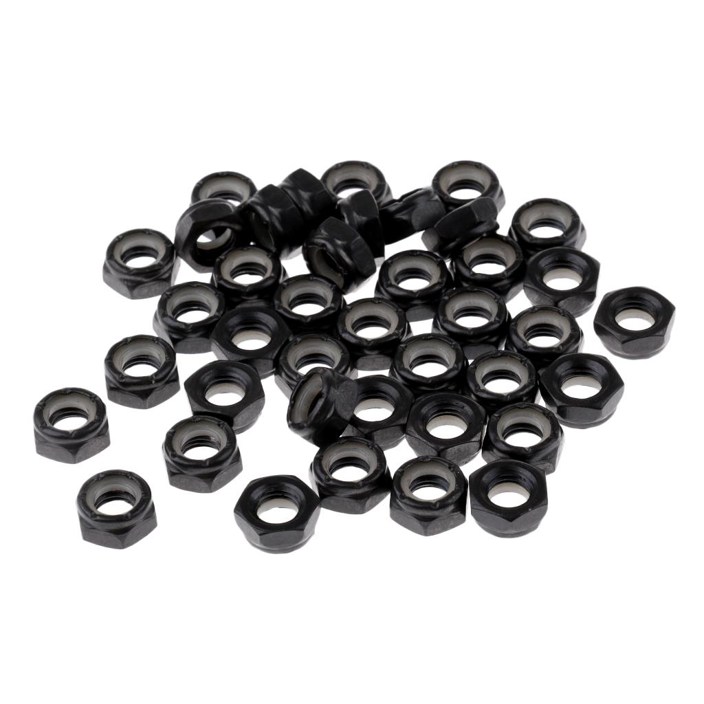40 Pieces Skateboard Longboard Trucks Wheels Replacement Axle Nuts Hardware