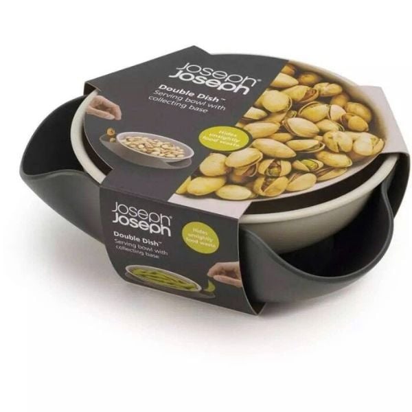 Tô đựng hạt có ngăn chứa vỏ Joseph Joseph 20156 Double-Dish (Grey) hàng chính hãng