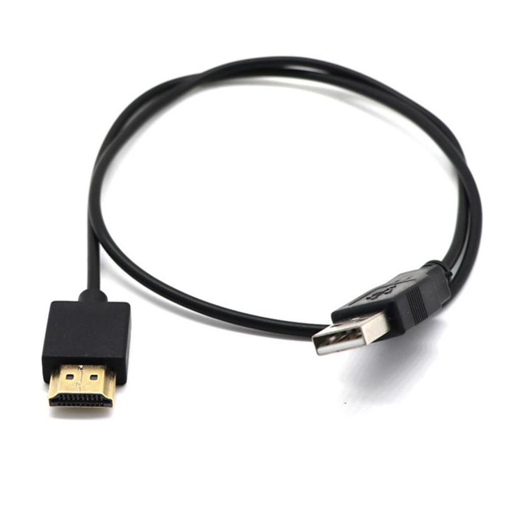 2X USB to HDMI Cable Male Charger Cable Splitter Adapter for HDTV DVD
