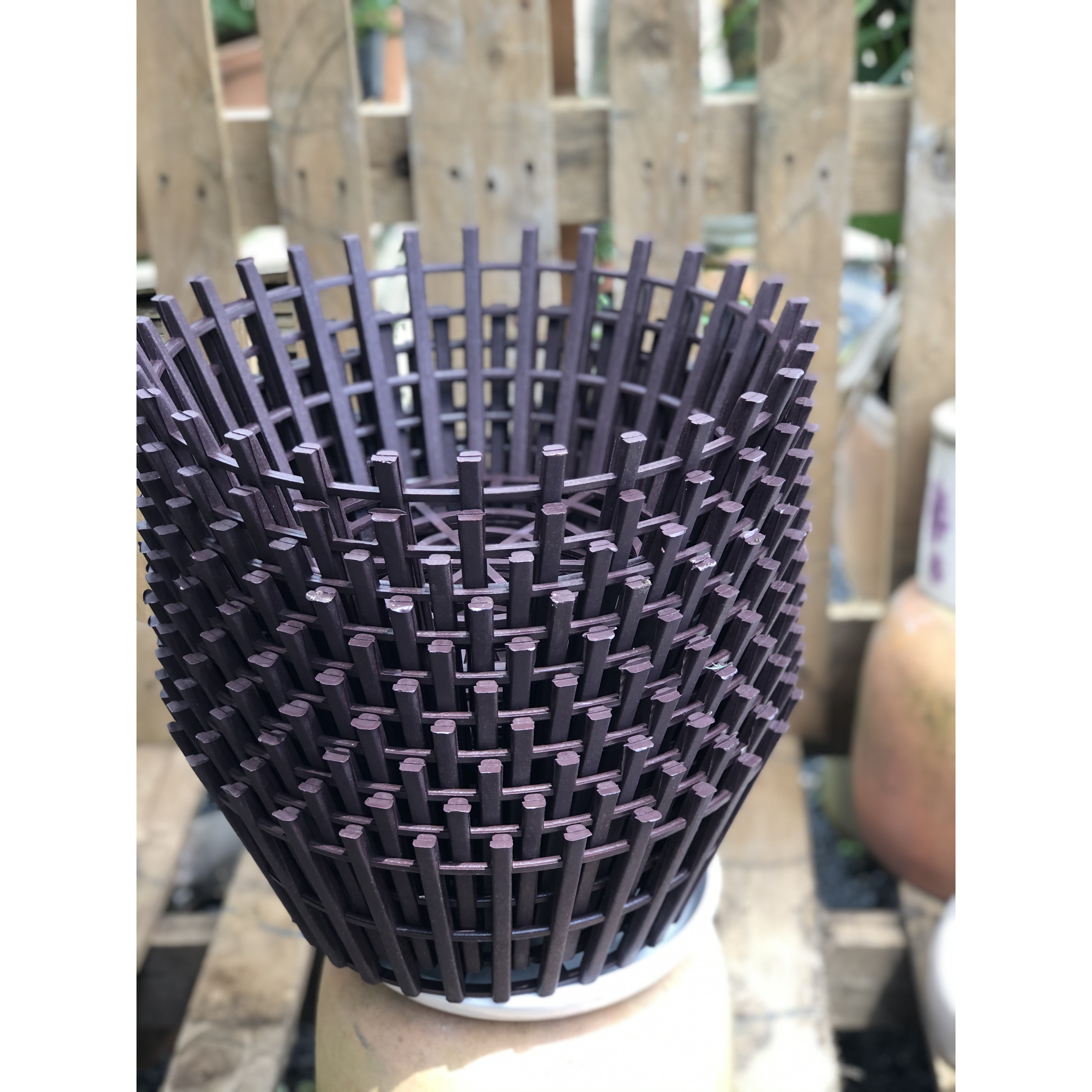 Bộ 10 chậu trồng lan giả gỗ kích thước fi 38 cm