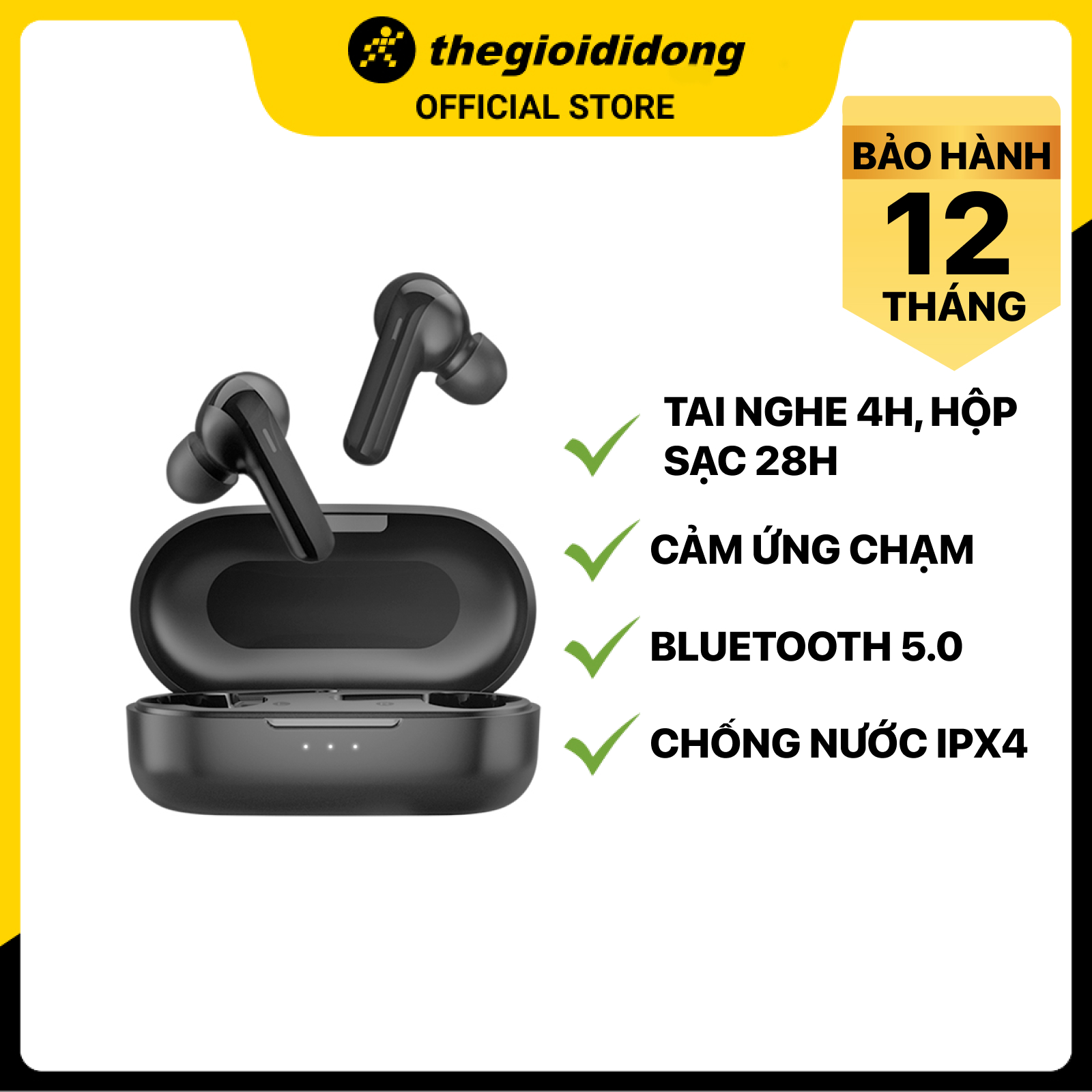 Tai nghe Bluetooth True Wireless Haylou GT3 Đen - Hàng chính hãng