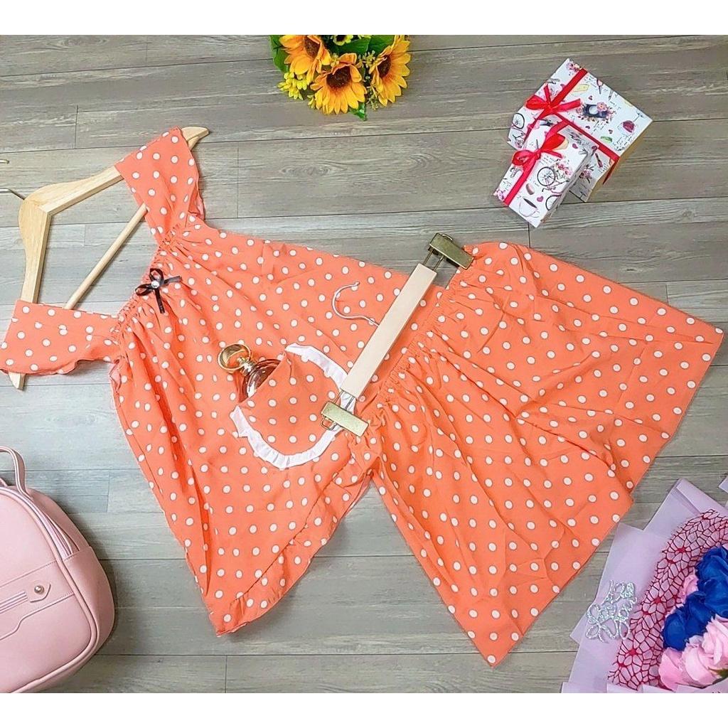 MẪU HOT Đồ bộ đùi 2 dây chấm bi có túi , đồ bộ nữ mặc nhà xinh xắn , dễ thương chipchip90 M0097