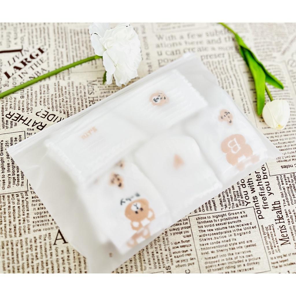Set 5 tất nam nữ cổ cao vớ chất cotton in hình siêu dễ thương
